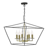 Gretchen 6 Lt Pendant Lantern Black and Gold GRE0654 Dar Lighting